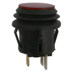 INTERRUPTEUR POUSSOIR ÉTANCHE Ø 20 mm 12V - 20A / 3 BROCHES LUMINEUX ROUGE