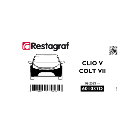 Fasteners kit for front bumper CLIO V (Phase 2) / COLT VII  09.2023 →