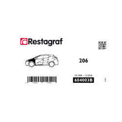 Fasteners kit for front fender 206 All versions 09.1998 → 01.2009