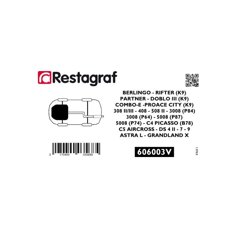 Fasteners kit for engine undercover mudguard 3008 (P84) / 5008 (P87) / BERLINGO (K9) / DOBLO III / COMBO-E / RIFTER / PARTNER (K