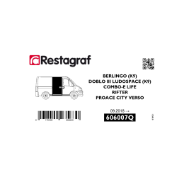 Fasteners kit for sliding side doors BERLINGO PASSENGER/DOBLO III LUDOSPACE/COMBO-E LIFE/RIFTER/PROACE CITY VERSO 09.2018→