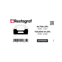 Fasteners kit for rear bumper ALTEA (5P) 03.2004 → 12.2015 / TOLEDO III (5P) 09.2004 → 05.2009