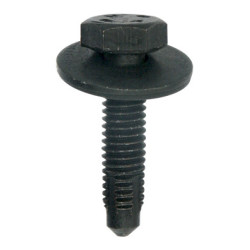 BLACK ZINC PLATED HEXAGON BOLT WITH WASHER M6-1.00 X 25 mm BODYWORK