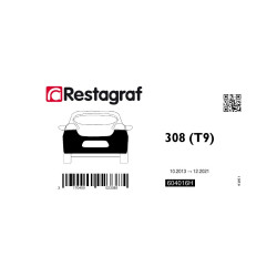 Fasteners kit for rear bumper 308 (T9) All versions 10.2013 → 12.2021