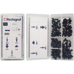 ASSORTMENT BOX OF BUMPER AND WING CLIPS MERCEDES VAN TYPE