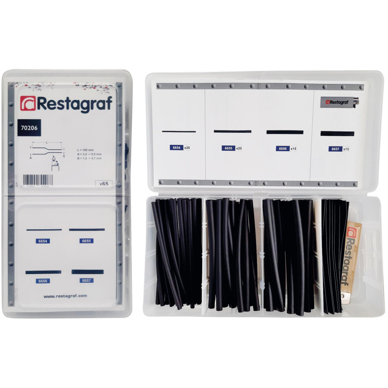 ASSORTMENT BOX OF HEAT- SHRINKABLE TUBINGS Ø 3 → 9 mm