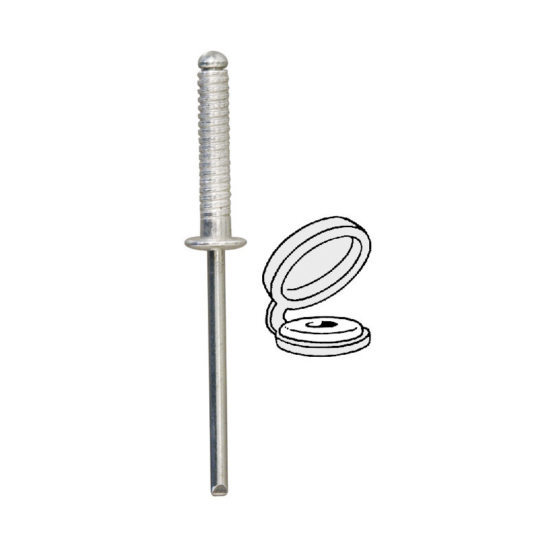GROOVED RIVET Ø 4 X 20 mm WITH WHITE CHAPO® FOR NUMBERPLATE