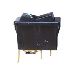 KIPPSCHALTER 18,3 X 36,3 mm 12/24V - 6A   (3-POLIG MIT GRÜNER ANZEIGE)