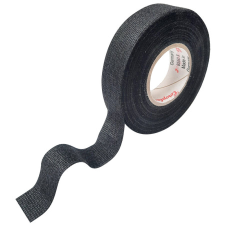 RUBAN ADHÉSIF TISSU NOIR / ROULEAU DE 15 MÈTRES