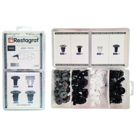 MINI-COFFRET D'ASSORTIMENT D'ÉCROUS PLASTIQUES TYPE LEXUS TOYOTA