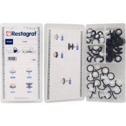 MINI-COFFRET D'ASSORTIMENT D'AGRAFES DE PANNEAUX ET MOULURES TYPE VU FORD