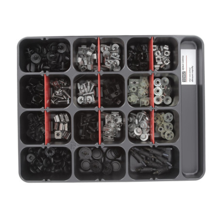 ASSORTMENT TRAY OF UPPER AND UNDER ENGINE COVERING FASTENERS CITROËN-PEUGEOT TYPE