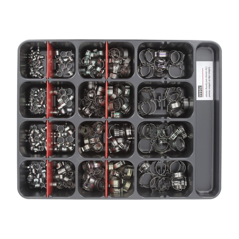 ASSORTMENT TRAY OF CLIP CLAMPS AND SPRING CLAMPS