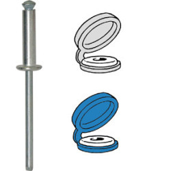 RIVETS ÉPANOUIS Ø 4 X 16 mm AVEC ASSORTIMENT DE CHAPO® POUR PLAQUE D'IMMATRICULATION