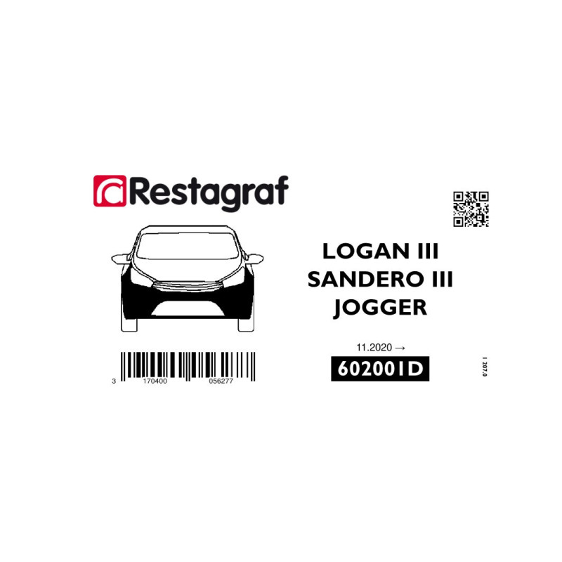 Befestigungssatz für die vordere stoßstange LOGAN III / SANDERO III / JOGGER 11.2020 →