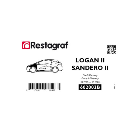 Kit de Fixations pour aile AV LOGAN II / SANDERO II 01.2013 → 10.2020 sauf Stepway