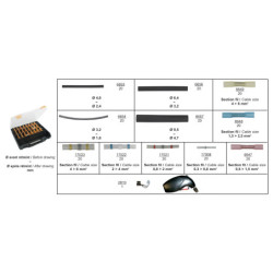 COFFRET D'ASSORTIMENT DE GAINES THERMORÉTRACTABLES ET MANCHONS BOUT A BOUT