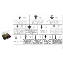 COFFRET D'ASSORTIMENT DE RIVETS PLASTIQUES TYPE CITROËN-PEUGEOT
