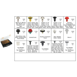 COFFRET D'ASSORTIMENT D'AGRAFES DE PANNEAUX DE GARNITURE DE PORTE TYPE ALFA ROMEO-FIAT-LANCIA