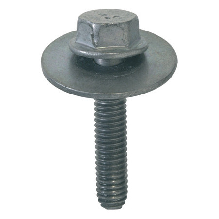 SCHROEF MET ZESKANTKOP EN FLENS + SLUITRING  M6-1.00 X 30 mm BUMPER EN MOTORSPATBESCHERMING ONDER MOTOR