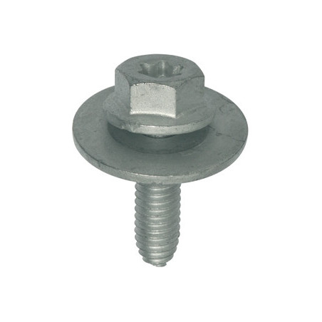 SCHROEF MET ZESKANTKOP EN FLENS + SLUITRING  M6-1.00 X 20 mm MOTORSPATBESCHERMING ONDER MOTOR