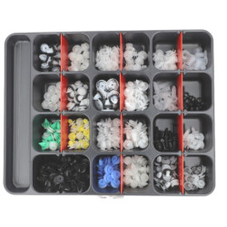 PLATEAU D'ASSORTIMENT D'AGRAFES DE PANNEAUX DE GARNITURE DE PORTE TYPE CITROËN-PEUGEOT-RENAULT