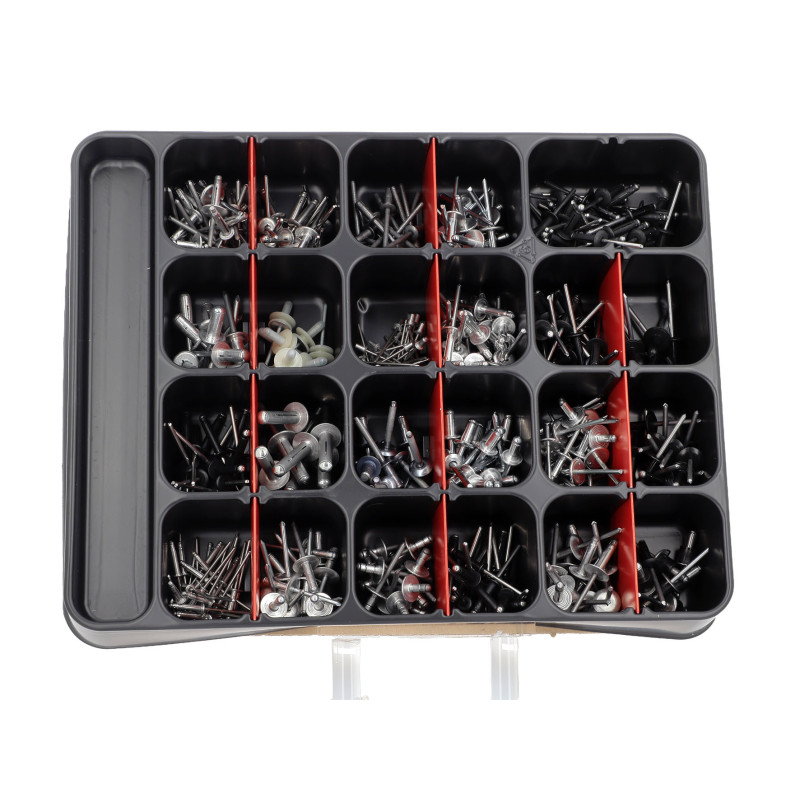 ASSORTMENT TRAY OF RIVETS FOR EXTERIOR TRIM (BUMPER / FENDERS / MOULDING / GLAZING)