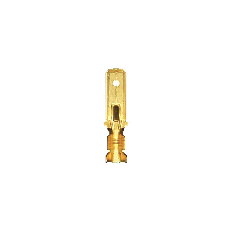 MANNELIJKE, NIET-GEÏSOLEERDE, PLATTE KABELSCHOEN 6,35 x 0,8 mm (2,5 → 6 mm²) VOOR STANDAARD NYLON CONNECTOR
