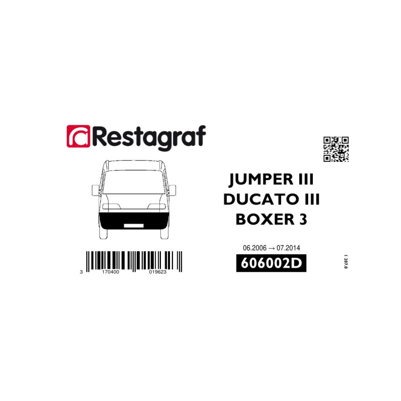 Befestigungssatz für die vordere stoßstange JUMPER III / DUCATO 3 / BOXER 3 (Phase 1) 06.2006 → 07.2014