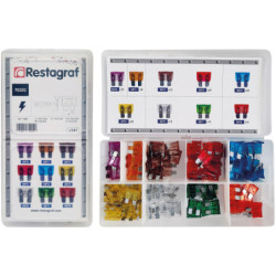 MINIKOFFER MET STANDAARD PLATTE ZEKERINGEN 3 A → 40 A