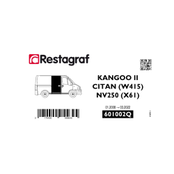 Kit de Fixations pour portes latérales coulissantes KANGOO II VP 01.2008 → 03.2022 / CITAN W415 VP 02.2013 → 12.2021 / NV 250 12