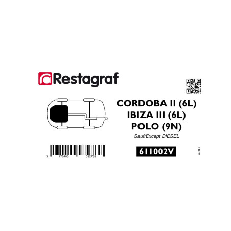 Bevestigingsset voor   motorverkleding (onder)benzinemotor CORDOBA/IBIZA (6L) / POLO (9N)