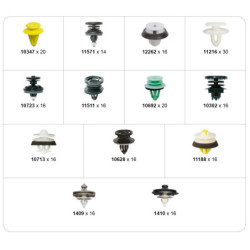 COFFRET D'ASSORTIMENT D'AGRAFES DE PANNEAUX DE GARNITURE DE PORTE TYPE AUDI-SEAT-SKODA-VOLKSWAGEN