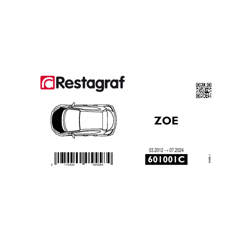 Kit de Fixations pour capot ZOE Toutes versions 03.2012 →  07.2024