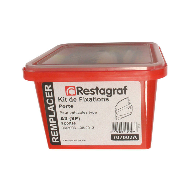 Kit met bevestigingsmateriaal voor Portier A3 (8P) Alle modellen m.u.v. Sportback 06.2003 → 08.2013