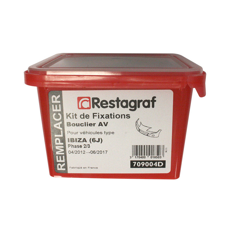 Kit met bevestigingsmateriaal voor Voorbumper IBIZA (6J) Fase 2-3 04.2012 → 06.2017