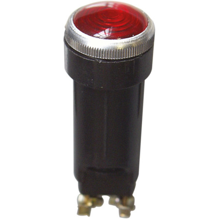 ROOD INDICATIELAMPJE  Ø 18 mm 12 V - 2 W (MET LAMP)