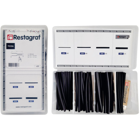 ASSORTMENT BOX OF HEAT- SHRINKABLE TUBINGS Ø 3 → 9 mm
