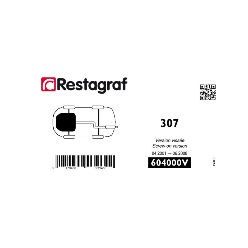 Bevestigingsset voor   motorverkleding (onder) (opschroefversie) 307 04.2001 → 06.2008
