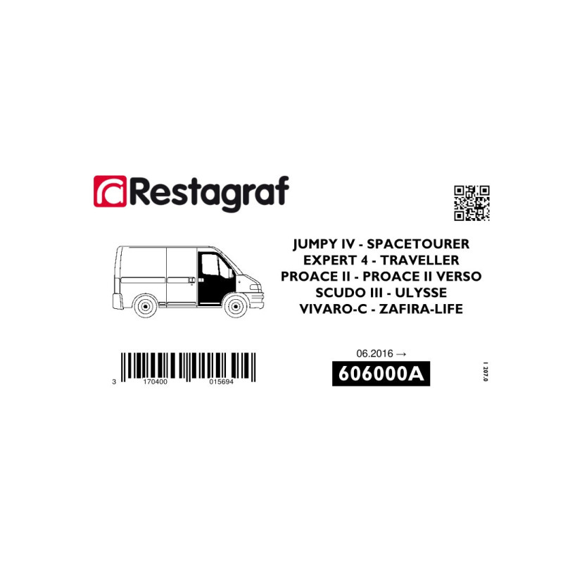 Fasteners kit for front doors EXPERT IV TRAVELLER / JUMPY IV SPACETOURER All versions 10. 2016 →