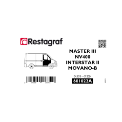 Kit de Fixations pour portes AV MASTER III 04.2010 → / NV400 / INTERSTAR II 04.2010 → / MOVANO-B 04.2010 → 07.2024
