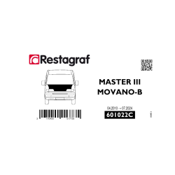 Fasteners kit for bonnet MASTER III All versions 04.2010 → 07.2024