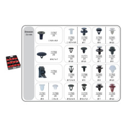 ASSORTMENT TRAY OF CLIPS TOYOTA-SUZUKI TYPE
