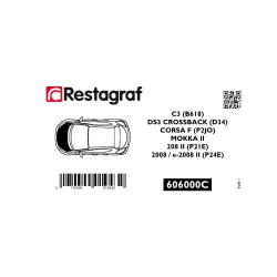 Fasteners kit for bonnet C3 / DS3 CROSSBACK / CORSA F / MOKKA II / 208 II  / 2008 / e-2008 II