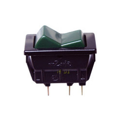 ROCKER SWITCH 18,3 X 36,3 mm 24V - 12A 3 PIN WITH GREEN INDICATOR LIGHT
