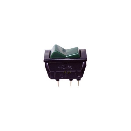 ROCKER SWITCH 18,3 X 36,3 mm 24V - 12A 3 PIN WITH GREEN INDICATOR LIGHT